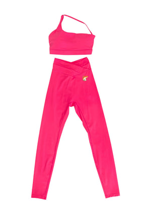 JOSFOX conjunto chick top / leggings para mujer S / Rosa Barbie