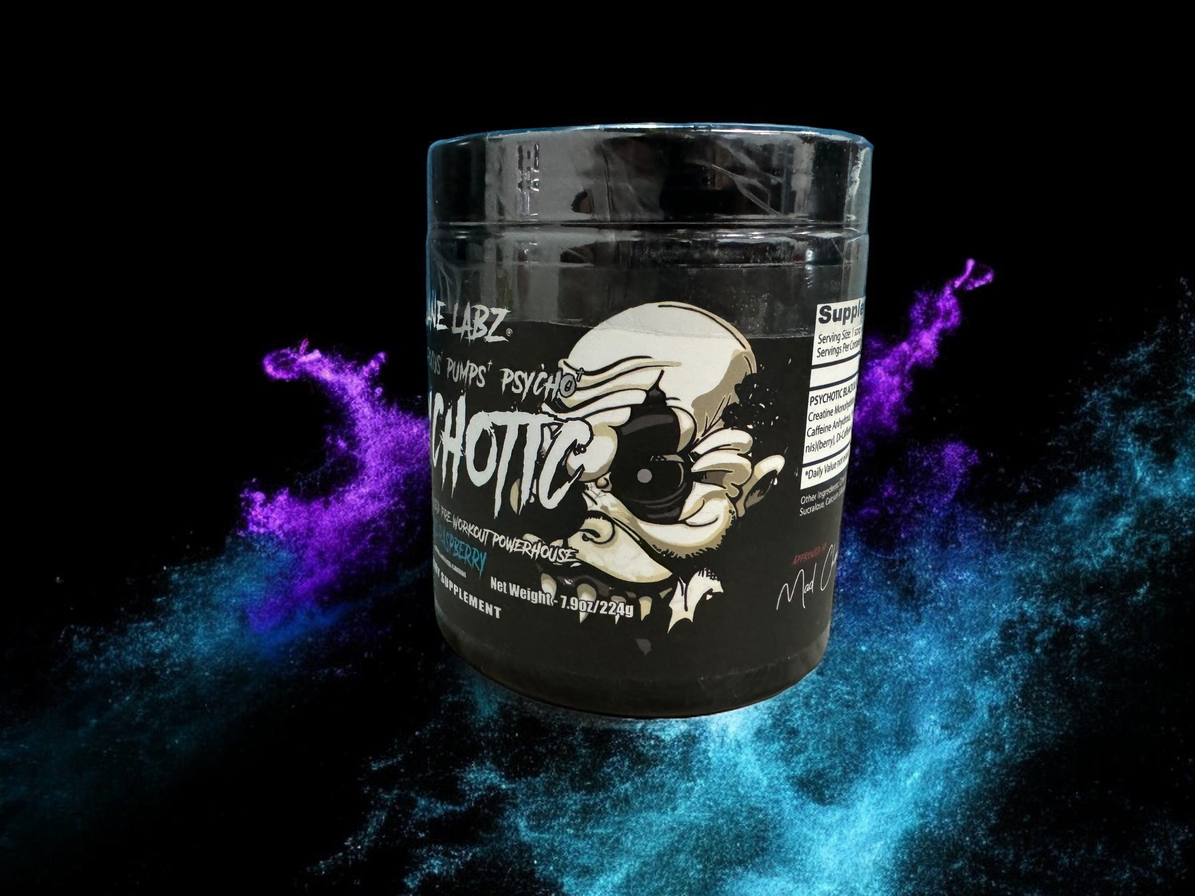 PSYCHOTIC black pre-entreno 35 servicios sabor blue raspberry 051497274535